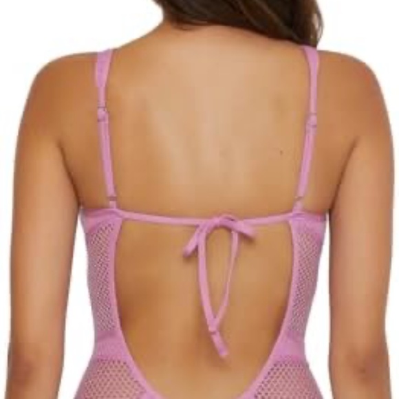 BECCA Women's Network One Piece Swimsuit, Plunge Neck, Bathing Suits - Picture 3 of 8